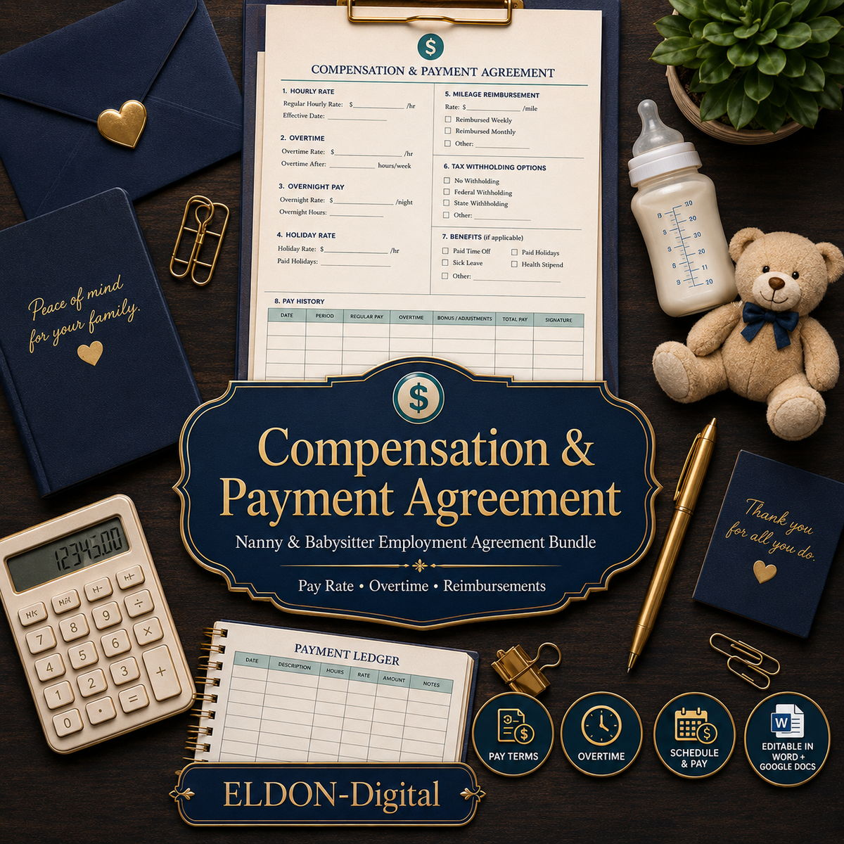 Nanny & Babysitter Employment Agreement Template Bundle