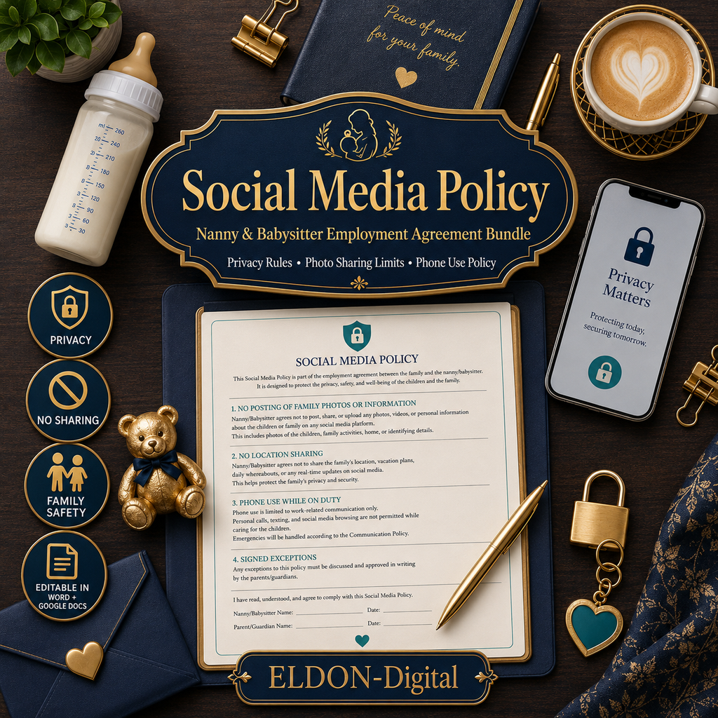 Nanny & Babysitter Employment Agreement Template Bundle