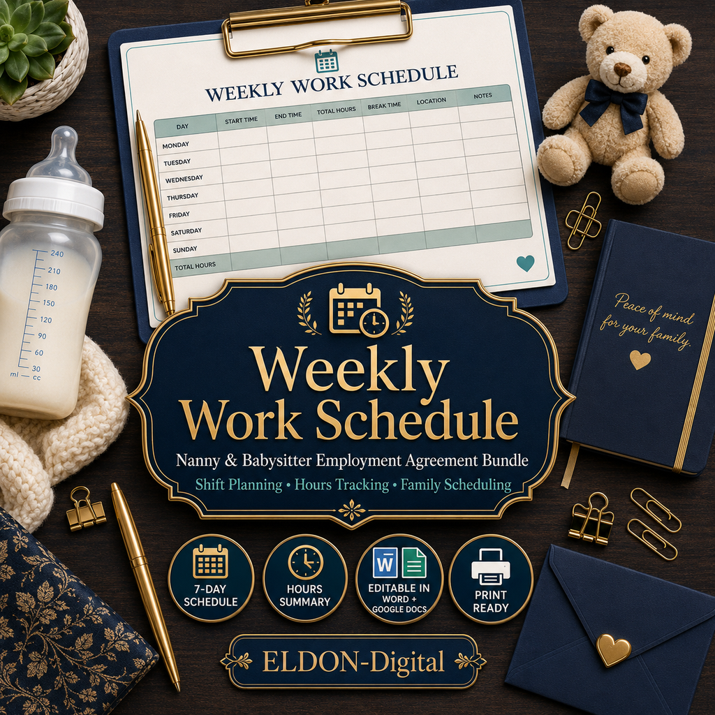 Nanny & Babysitter Employment Agreement Template Bundle