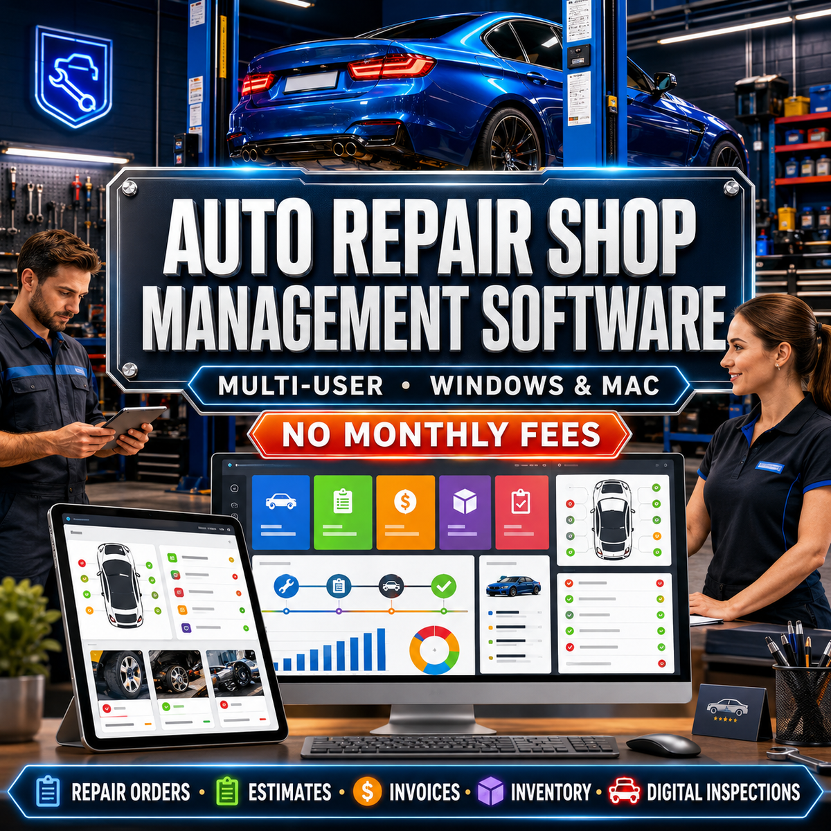 Multi-User Auto Repair Shop Management Software