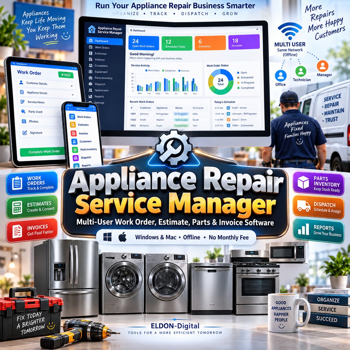 Appliance Repair Service Manager Software