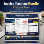 Invoice Template Bundle 3 Professional Designs