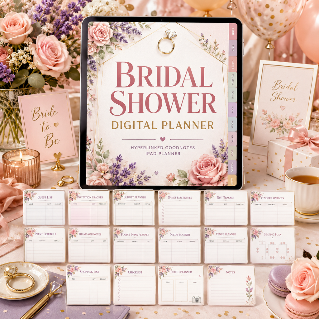 Bridal Shower Digital Planner GoodNotes iPad