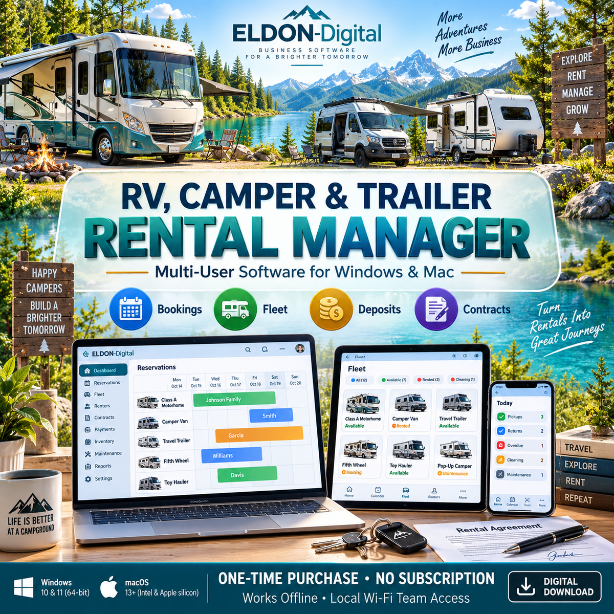 RV, Camper and Trailer Rental Manager Software