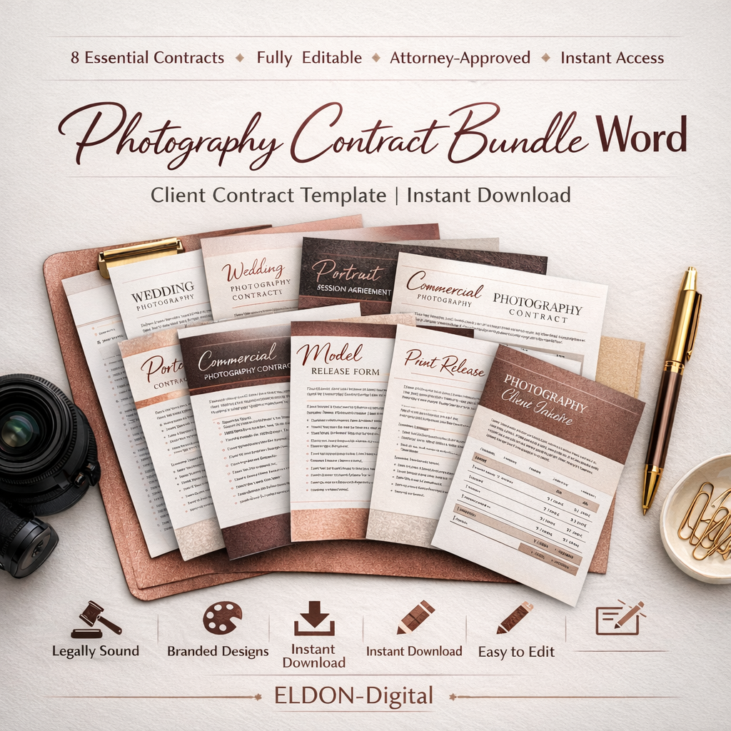 Photography Contract Bundle Word