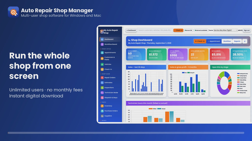 Multi-User Auto Repair Shop Management Software
