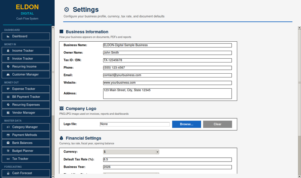 Cash Flow Management System for Small Business