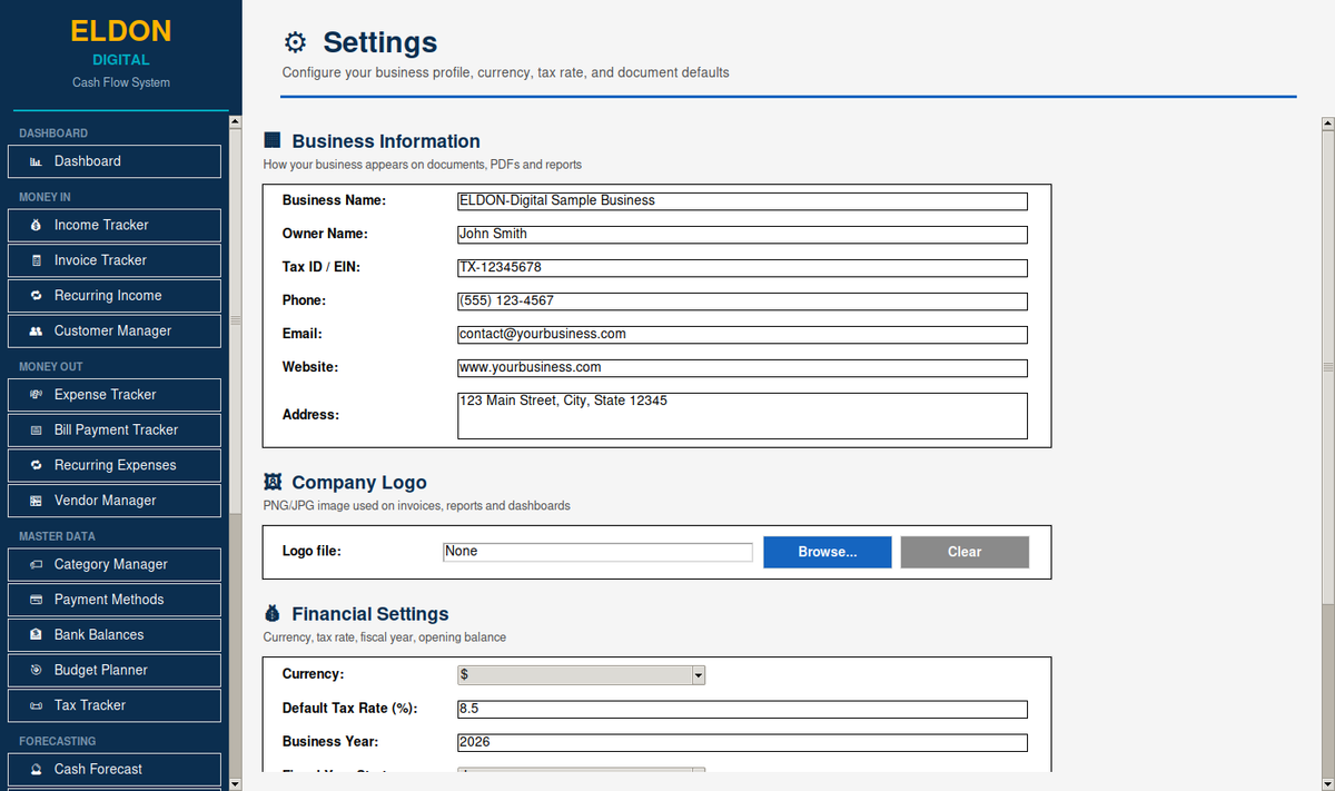 Cash Flow Management System for Small Business