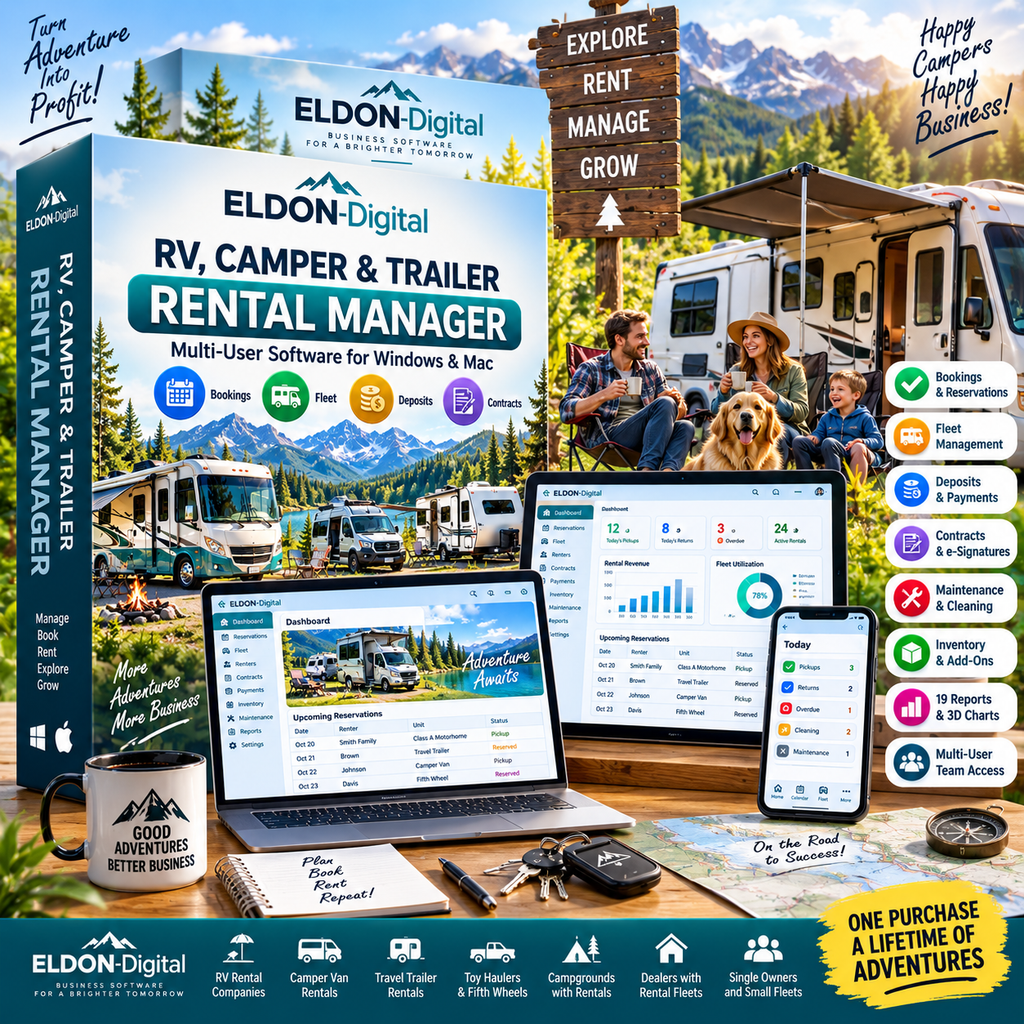 RV, Camper and Trailer Rental Manager Software
